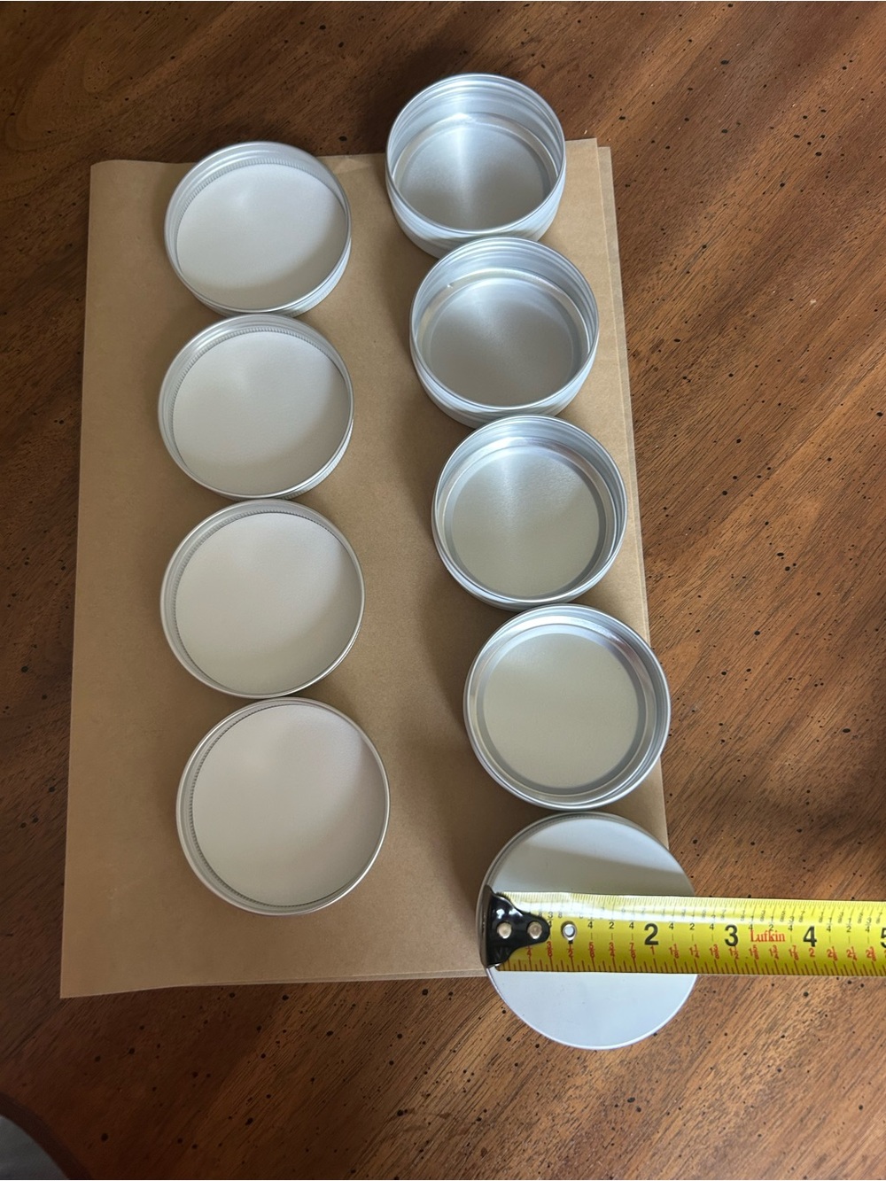 Set of Silver Aluminum Screw-Top Tins - 5 pack